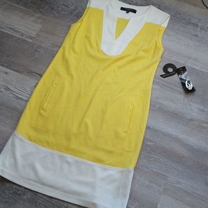 Nine West Yellow and White Sheath Dress